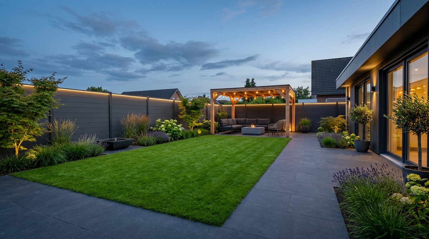 Wunderschöner gepflegter Garten mit professioneller Landschaftsgestaltung